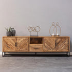 Mangohouten TV Meubel 200 cm met 1 lade