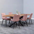 Ovale eettafel met dun mangohouten blad 240 cm breed