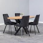 Ovale eettafel met dun mangohouten blad 180 cm breed