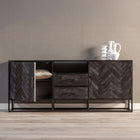 Mangohouten Dressoir 180 cm Zwart