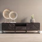 Mangohouten TV Meubel 180 cm Zwart