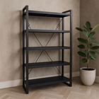 Mangohouten Boekenkast 120 cm Zwart