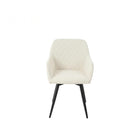 eetkamerstoel met armleuning wit boucle