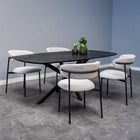 eetkamerstoel wit boucle met open rug
