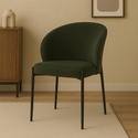 Eetkamerstoel Uppsala Donkergroen Rib met zwart onderstel
