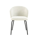 Eetkamerstoel Tromsø Wit Bouclé met zwart onderstel