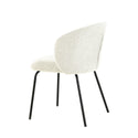 Eetkamerstoel Tromsø Wit Bouclé met zwart onderstel