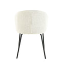 Eetkamerstoel Tromsø Wit Bouclé met zwart onderstel