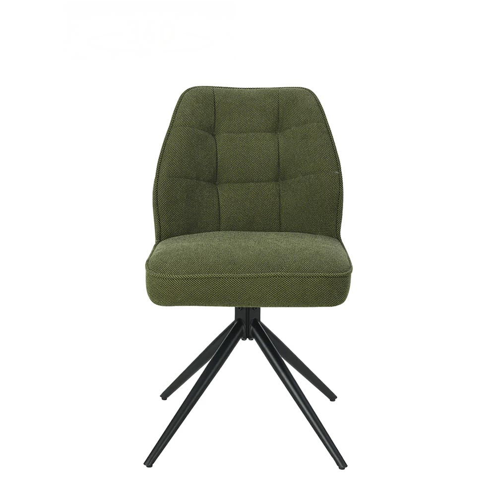 Eetkamerstoel Reykjavík Donkergroen met zwart onderstel