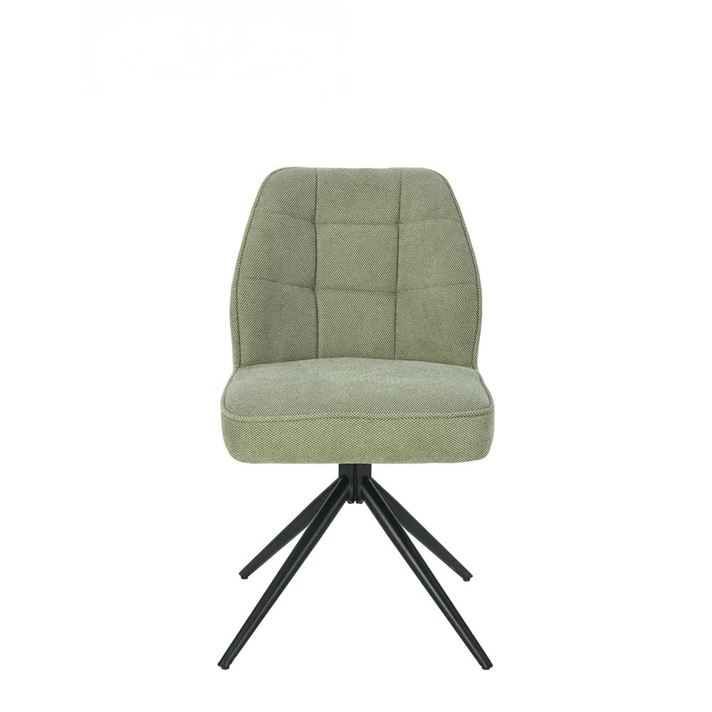 Eetkamerstoel Reykjavík Lichtgroen met zwart onderstel