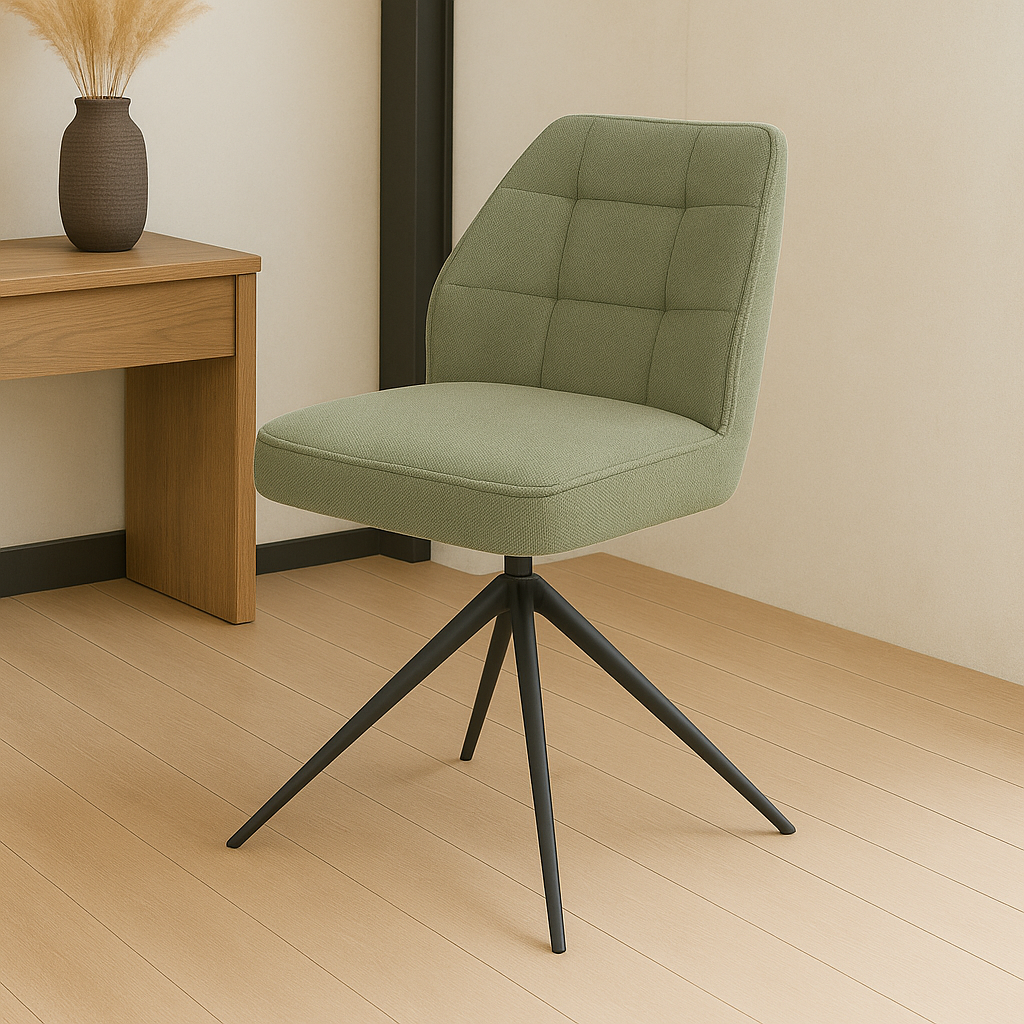 Eetkamerstoel Reykjavík Lichtgroen met zwart onderstel