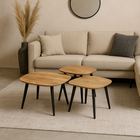Set salontafels met zwart onderstel