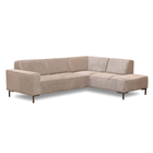 Beige hoekbank rechts 4 zits