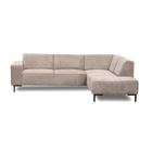 Beige hoekbank rechts 4 zits