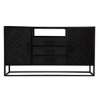Mangohouten Dressoir Kjeld 145 cm Zwart