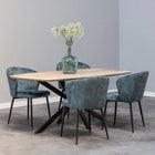 Eettafel deens ovaal met dun mangohouten blad en metalen spinpoot 180 cm breed