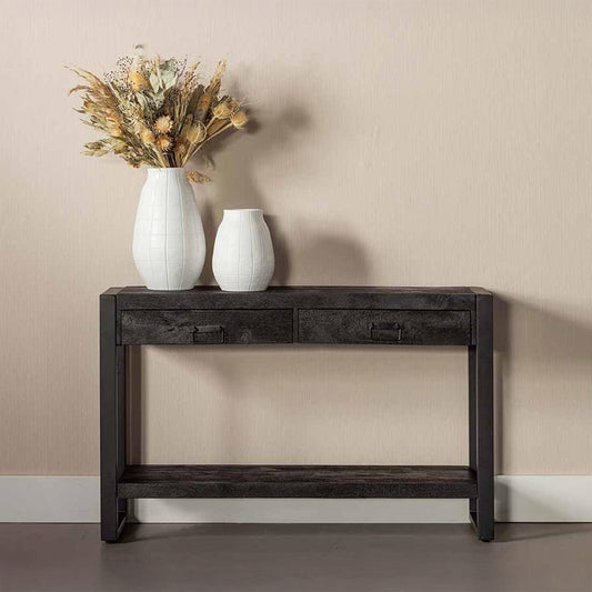 Mangohouten Sidetable Winnie 120 cm Zwart