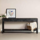 Mangohouten Sidetable 180 cm Zwart