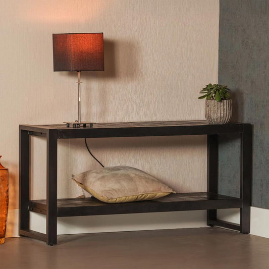 Open smal tv meubel van mangohout 120 cm