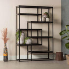 Mangohouten Vakkenkast 120 cm Zwart