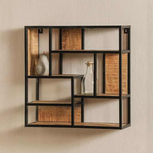 vierkant wandrek van industrieel mangohout