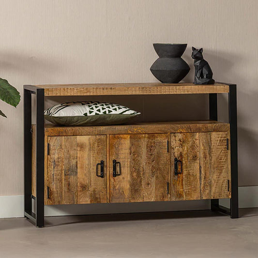 Mangohouten Dressoir Kensi 140 cm 3 deuren