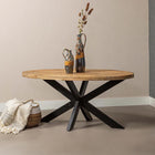 ovale eettafel van mangohout 210x100