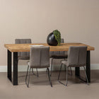 Rechthoekige eettafel van mangohout met u-poot 220 cm lang