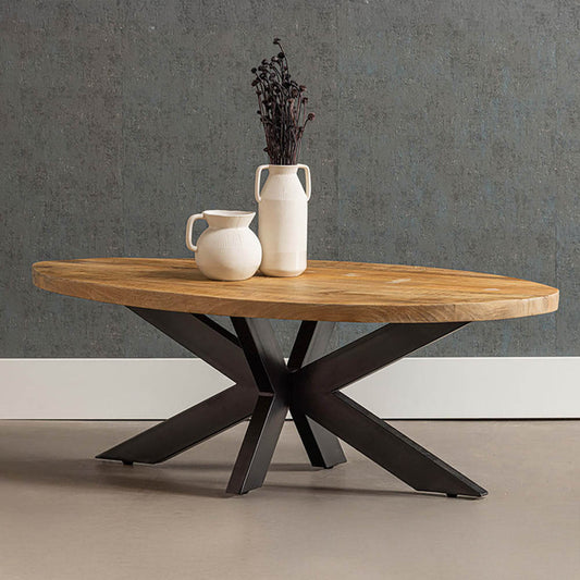 ovale salontafel van mangohout