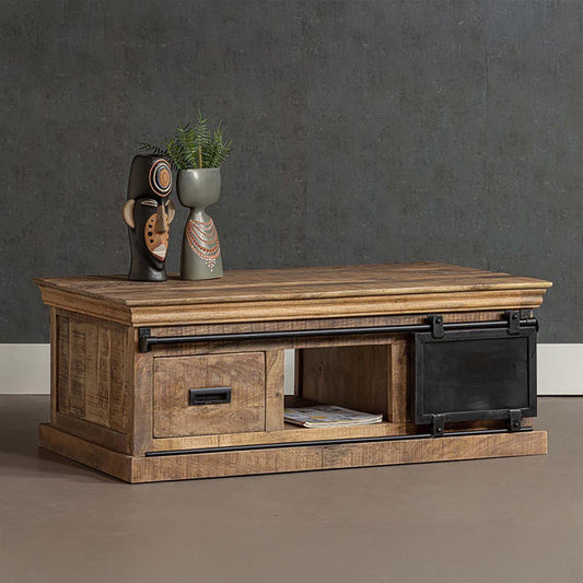 robuuste salontafel van mangohout 120 cm breed