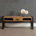 Industriele salontafel van mangohout met lade 120 cm breed