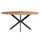 ovale eettafel met dun mangohouten blad 180 cm breed