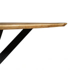 ovale eettafel met dun mangohouten blad 180 cm breed