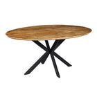 ovale eettafel met dun mangohouten blad 180 cm breed