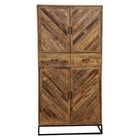 Mangohouten Kast Sabia 100 cm 4 deuren 2 lades