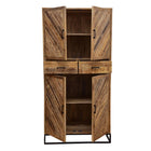 Mangohouten Kast Sabia 100 cm 4 deuren 2 lades