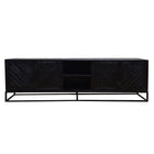 Mangohouten TV Meubel Sabia 200 cm Zwart