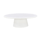 Ovale witte salontafel van microcement