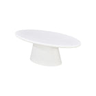 Ovale witte salontafel van microcement