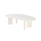 Organische salontafel van microcement wit