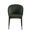 Eetkamerstoel Uppsala Donkergroen Rib met zwart onderstel