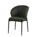 Eetkamerstoel Uppsala Donkergroen Rib met zwart onderstel