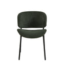 Eetkamerstoel Sigtuna Donkergroen Rib met zwart onderstel