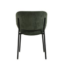 Eetkamerstoel Sigtuna Donkergroen Rib met zwart onderstel