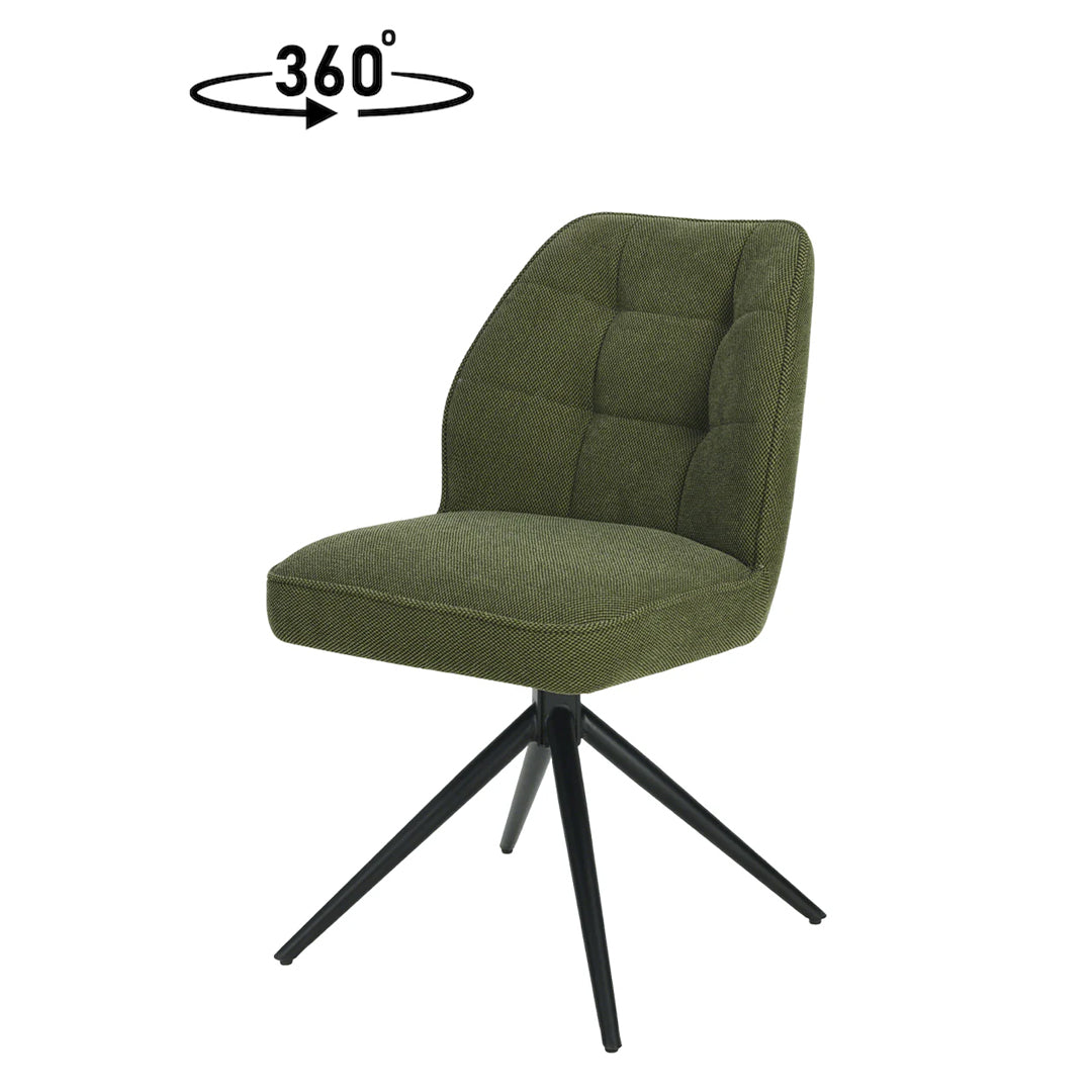 Eetkamerstoel Reykjavík Donkergroen met zwart onderstel