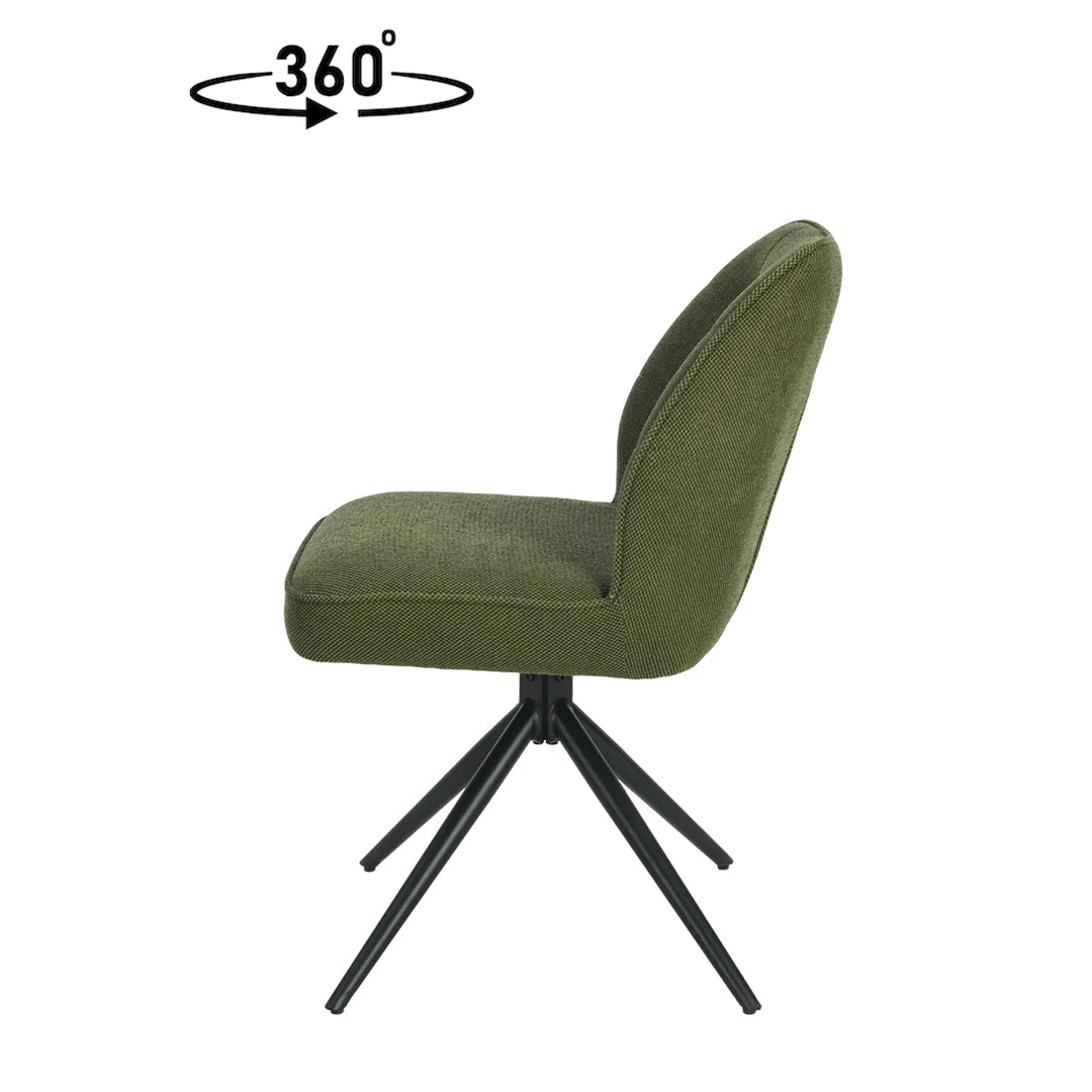 Eetkamerstoel Reykjavík Donkergroen met zwart onderstel