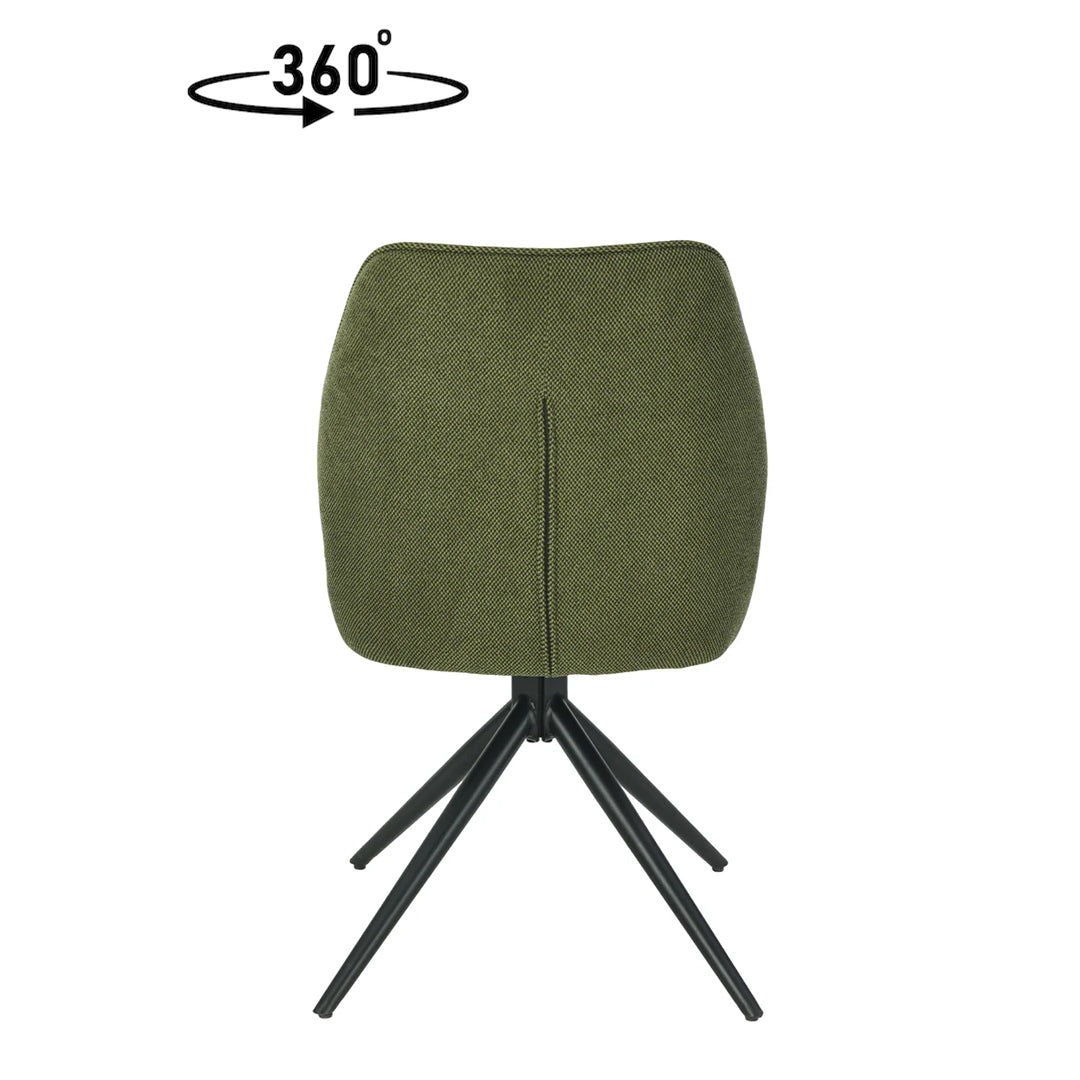 Eetkamerstoel Reykjavík Donkergroen met zwart onderstel