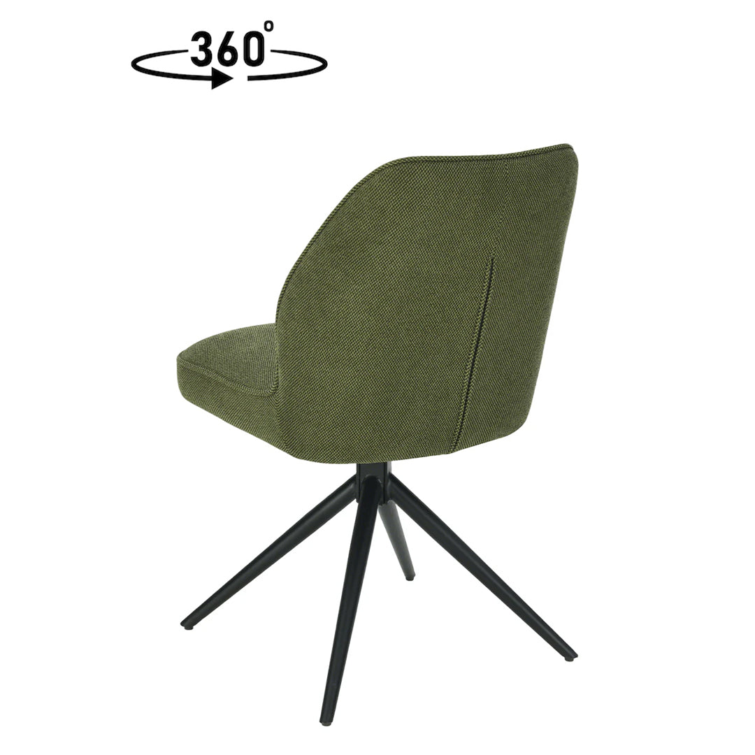 Eetkamerstoel Reykjavík Donkergroen met zwart onderstel