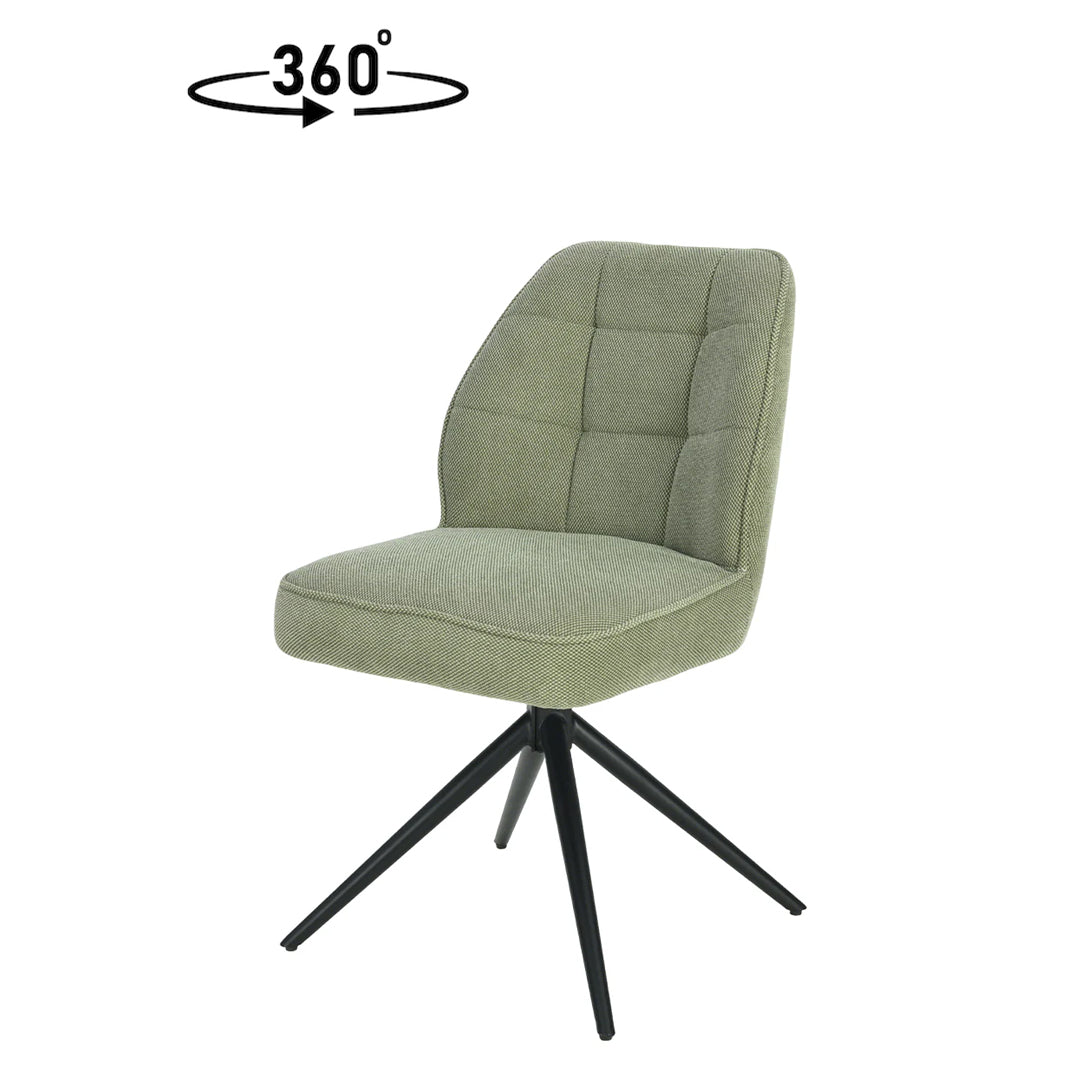 Eetkamerstoel Reykjavík Lichtgroen met zwart onderstel