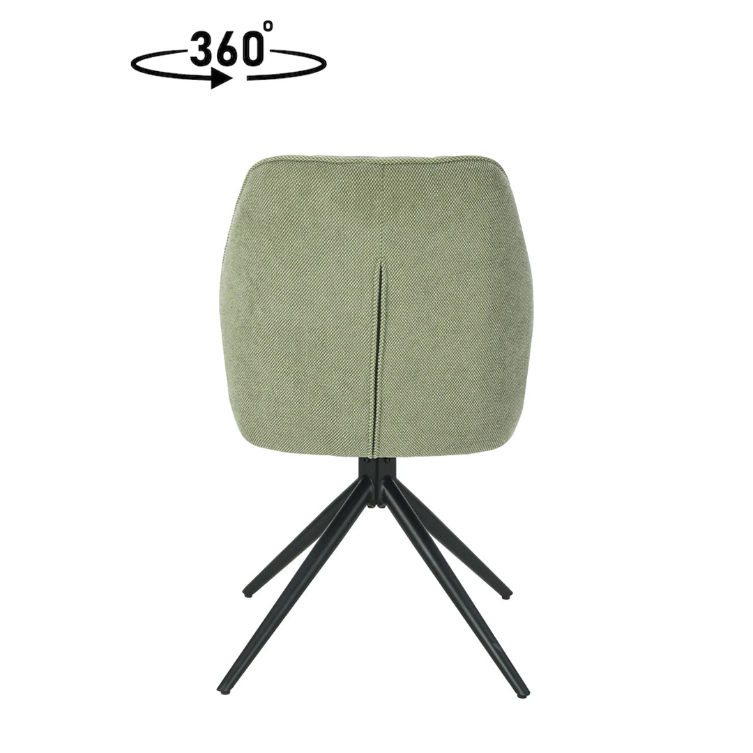 Eetkamerstoel Reykjavík Lichtgroen met zwart onderstel